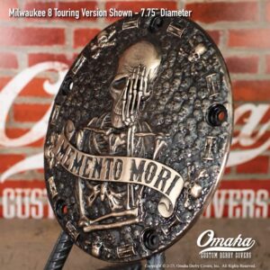 Memento Mori custom derby cover for Harley-Davidson motorcycles