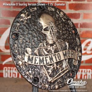 Memento Mori custom derby cover for Harley-Davidson motorcycles