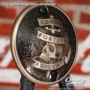 Fortis Fortuna Adiuvat custom timing cover for Harley-Davidson Sportster motorcycle