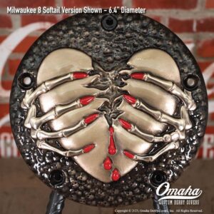 Broken Heart Custom Derby Cover for Harley-Davidson Motorcycle