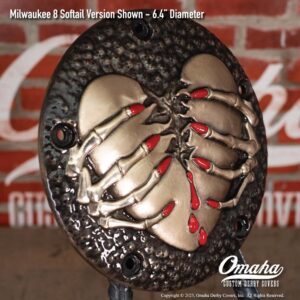 Broken Heart Custom Derby Cover for Harley-Davidson Motorcycle