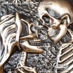 Custom derby cover for Harley-Davidson motorcycles with 