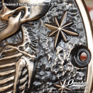 Custom derby cover for Harley-Davidson motorcycles with 