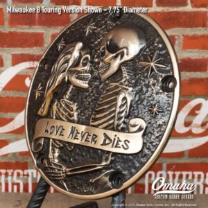 Custom derby cover for Harley-Davidson motorcycles with 