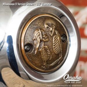 Custom bronze timing cover with Love Never Dies sculpture for Harley-Davidson motorcycles with Milwaukee 8 motor