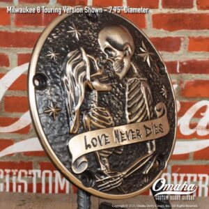 Custom derby cover for Harley-Davidson motorcycles with 