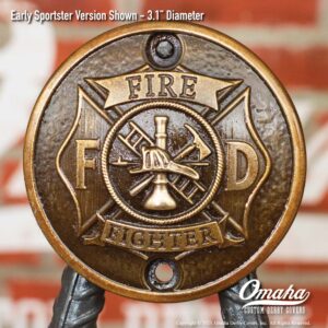 Custom bronze fire fighter / St Florian Cross timing cover for Harley-Davidson Sportster motorcycle