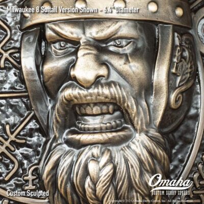 Viking warrior custom derby cover for harley-davidson motorcycle