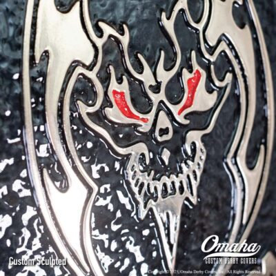 Custom Harley-Davidson derby cover for Design Worx Customs