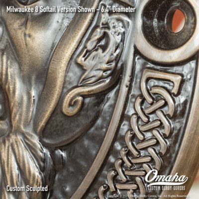 Viking warrior custom derby cover for harley-davidson motorcycle