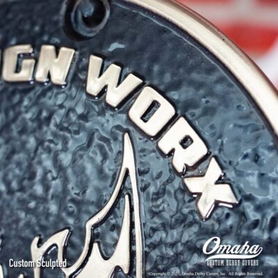 Custom Harley-Davidson derby cover for Design Worx Customs
