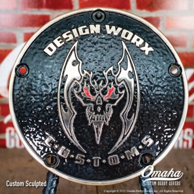 Custom Harley-Davidson derby cover for Design Worx Customs