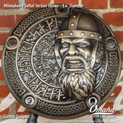 Viking warrior custom derby cover for harley-davidson motorcycle