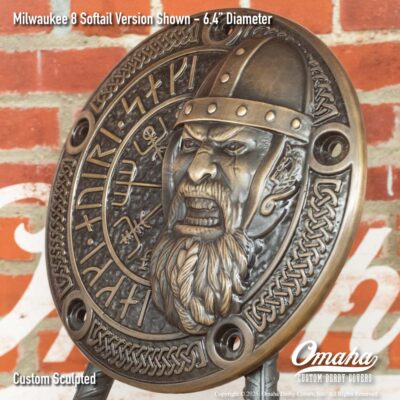 Viking warrior custom derby cover for harley-davidson motorcycle