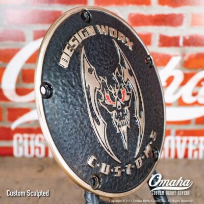 Custom Harley-Davidson derby cover for Design Worx Customs